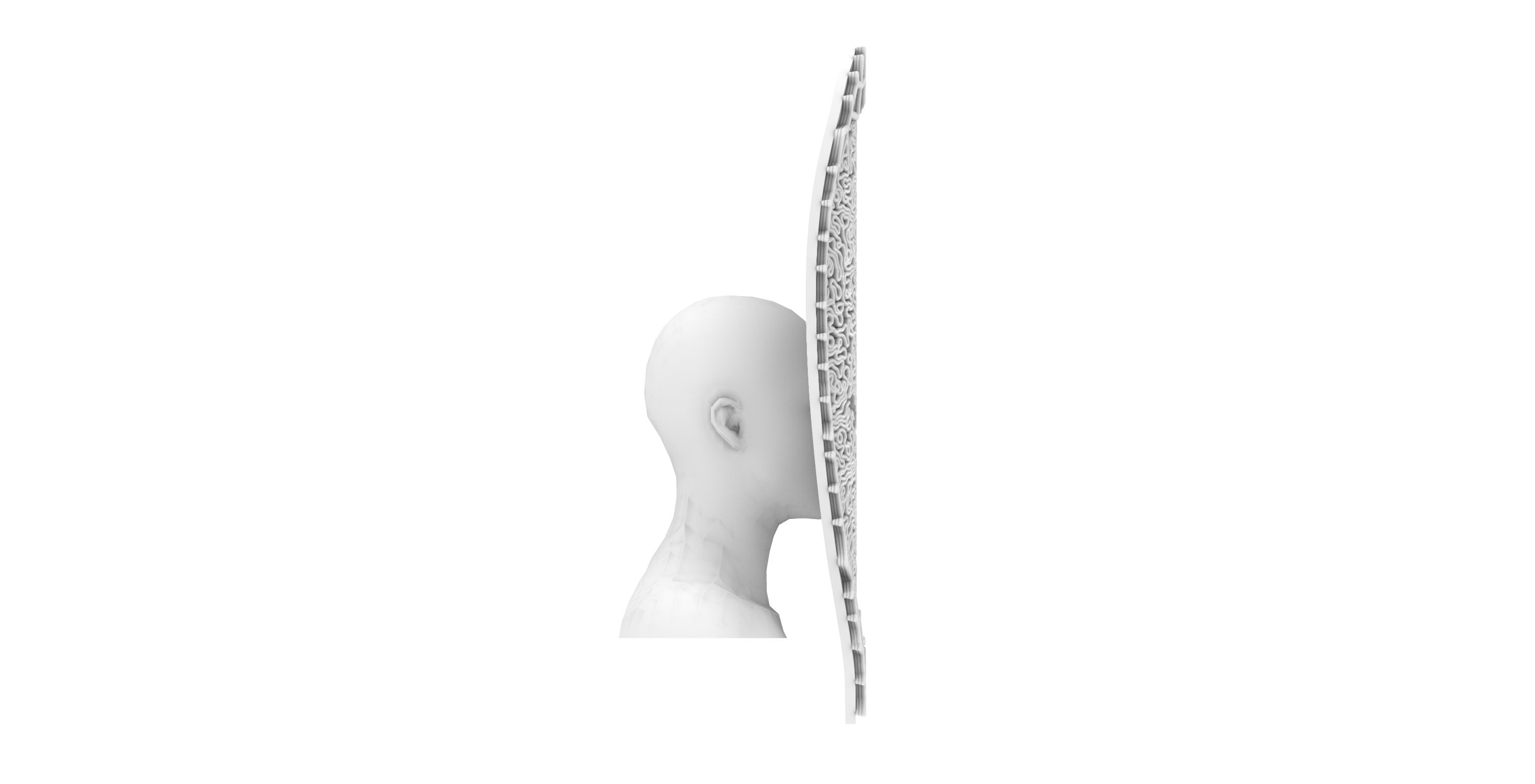 Left view — mask with head